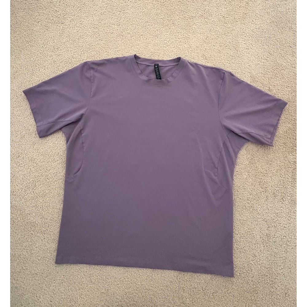 Lululemon Lab Mens T-Shirt Relaxed Fit Cotton Blend Large Lavendar Short Sleeve